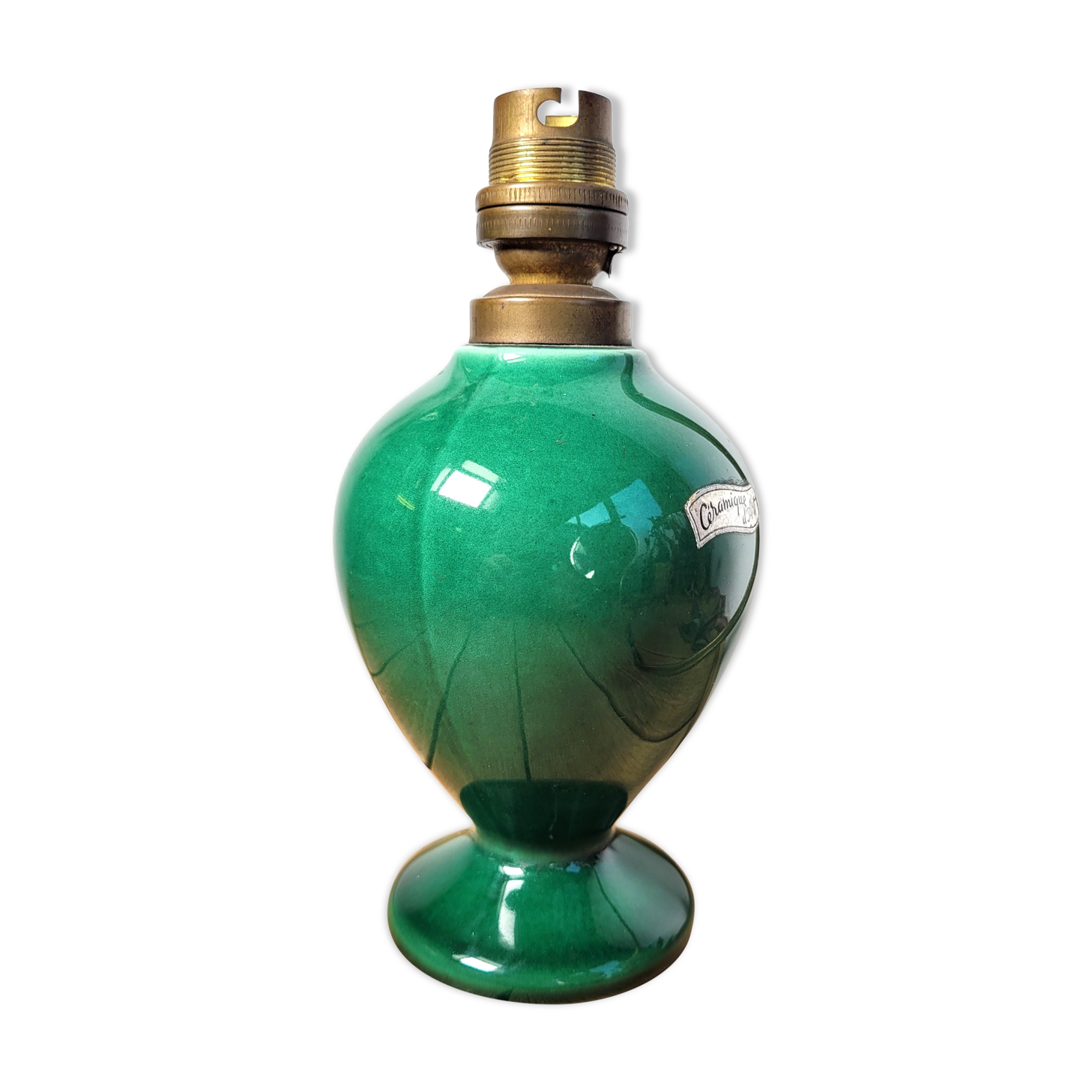 Pied de lampe ancien céramique