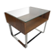 Table d'appoint vintage en palissandre verre chromé 1960 design