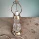 Pair of cut crystal and brass lamps - European production 1950