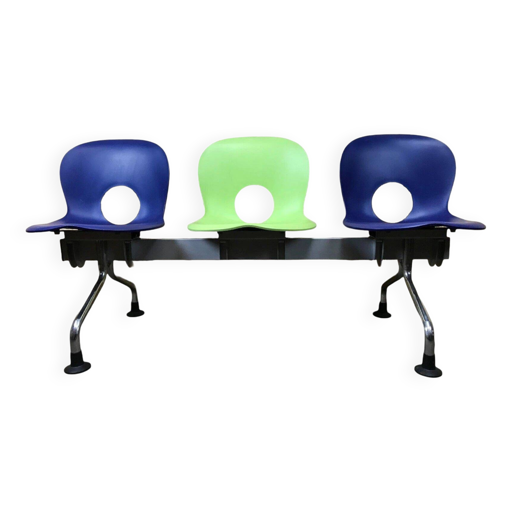 Paul Barbieri Oliva Rexite 3-Seater Bench, Chrome, Italy