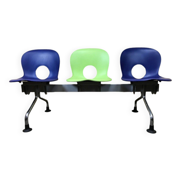 Paul Barbieri Oliva Rexite 3-Seater Bench, Chrome, Italy