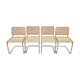 Set of 4 vintage Marcel Breuer Cesca chairs, made in italy, 1970s
