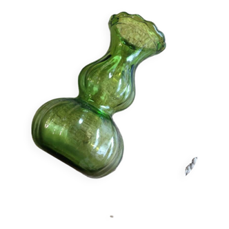 Green Molded Glass Vase