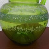 Green glass pitcher