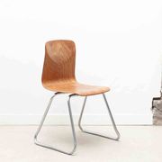 Flötotto chair with straight shell, oak and chrome