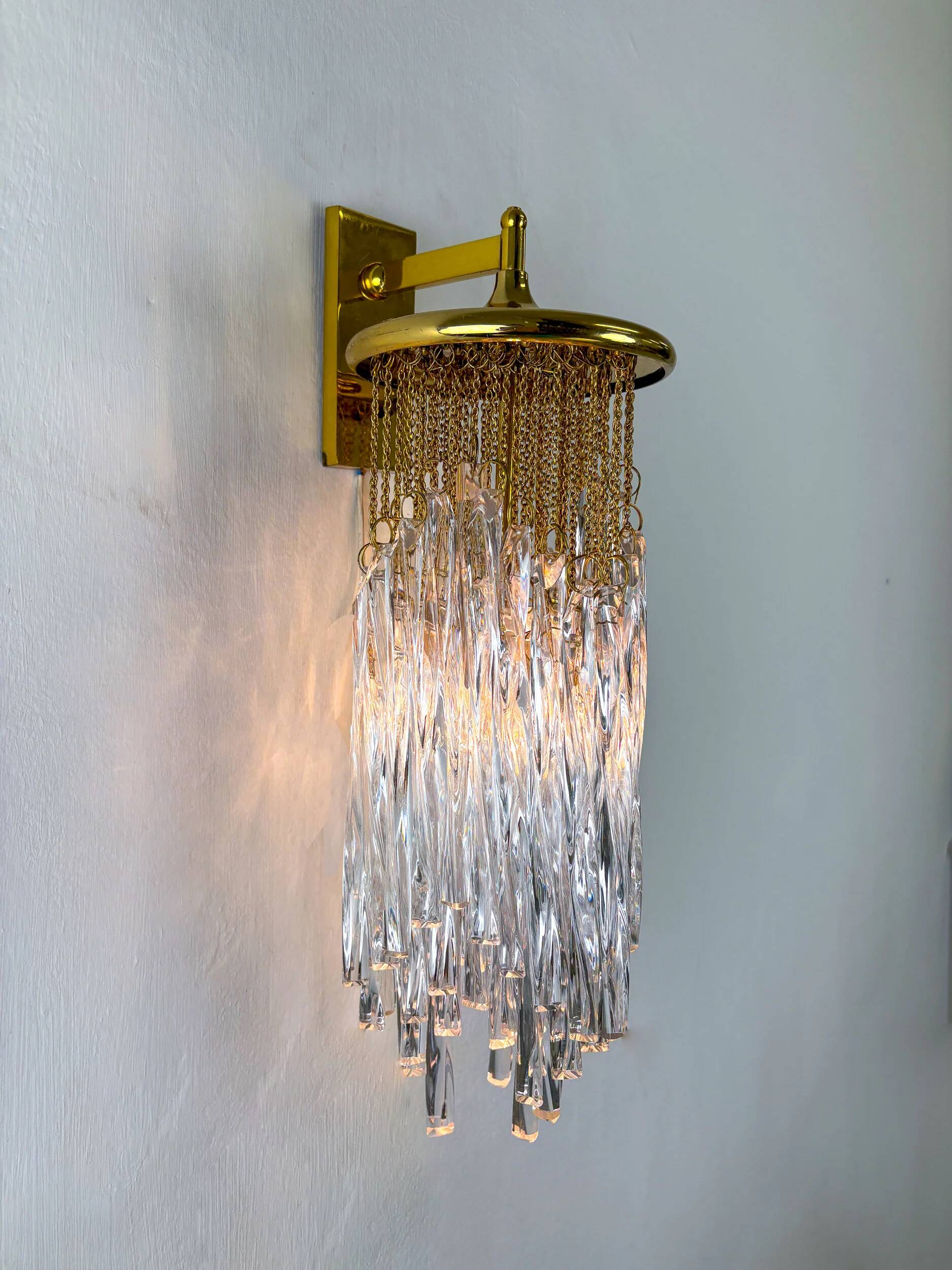 Cascade wall light by Venini, Murano glass, Italy, 1970s