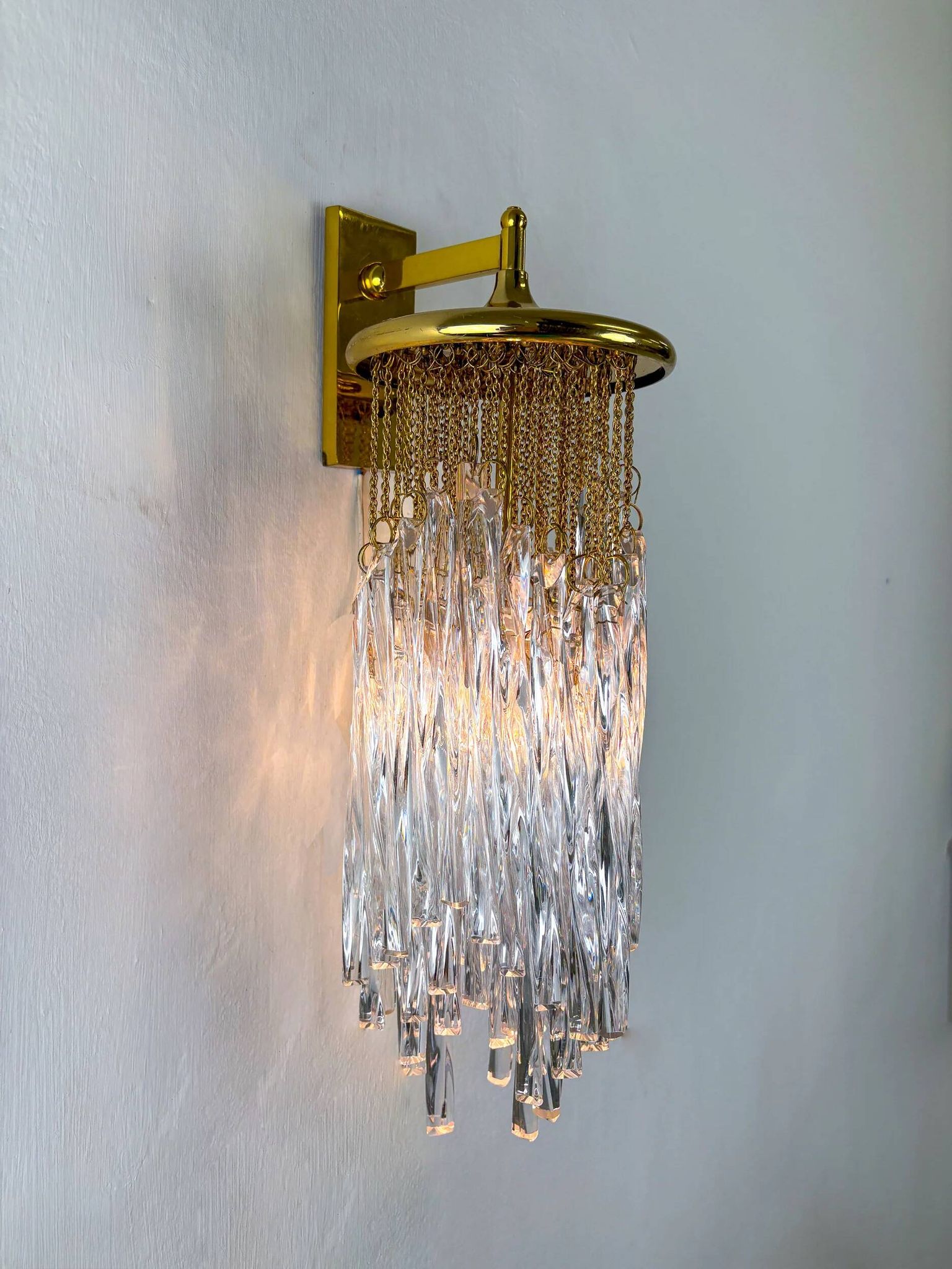 Applique murale Cascade par Venini, verre de Murano, Italie, années 1970