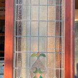 Portes de magasin fin XIXem, devanture de mercerie avec vitraux Art Nouveau