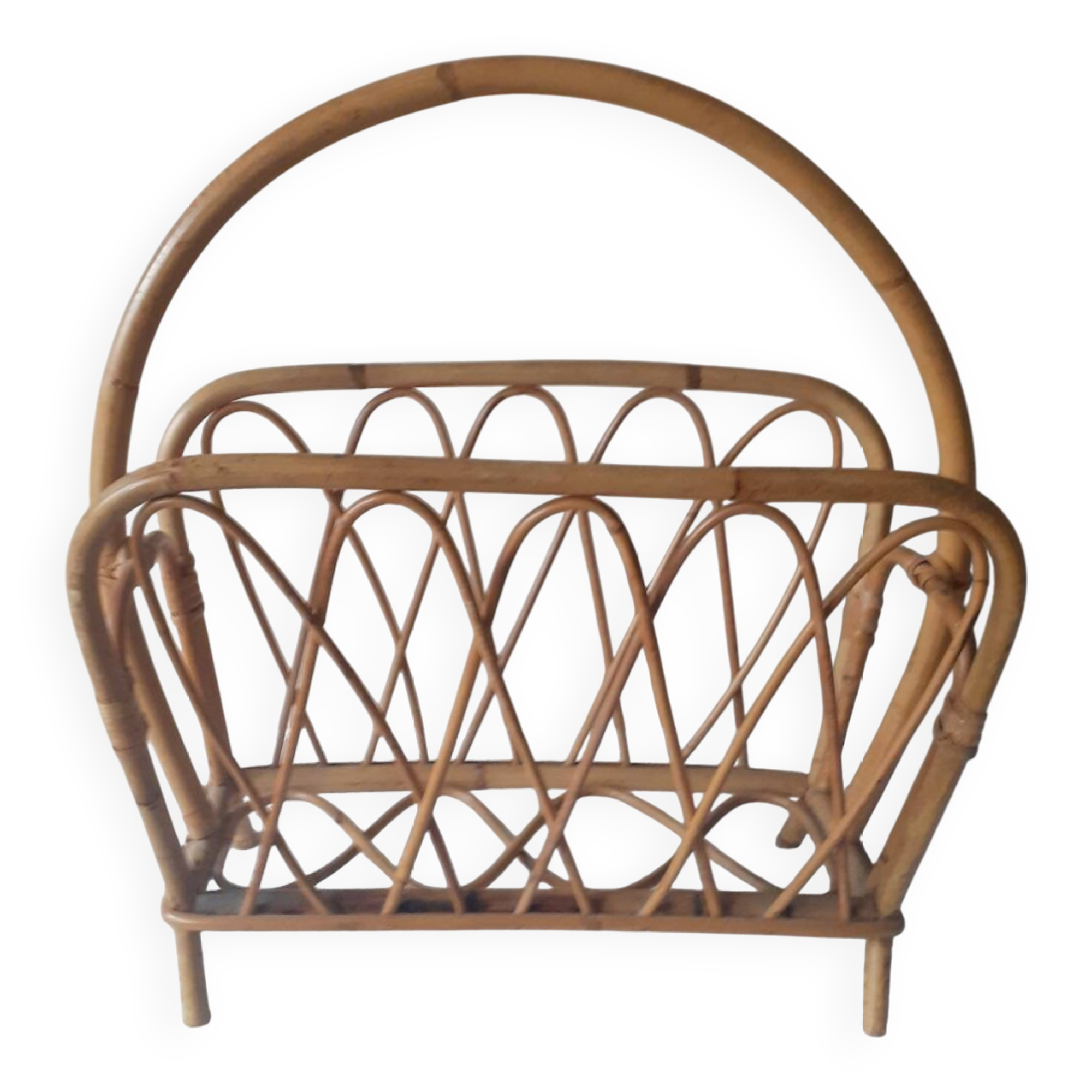 Rattan wicker magazine rack