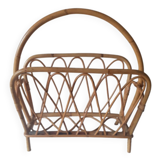 Rattan wicker magazine rack