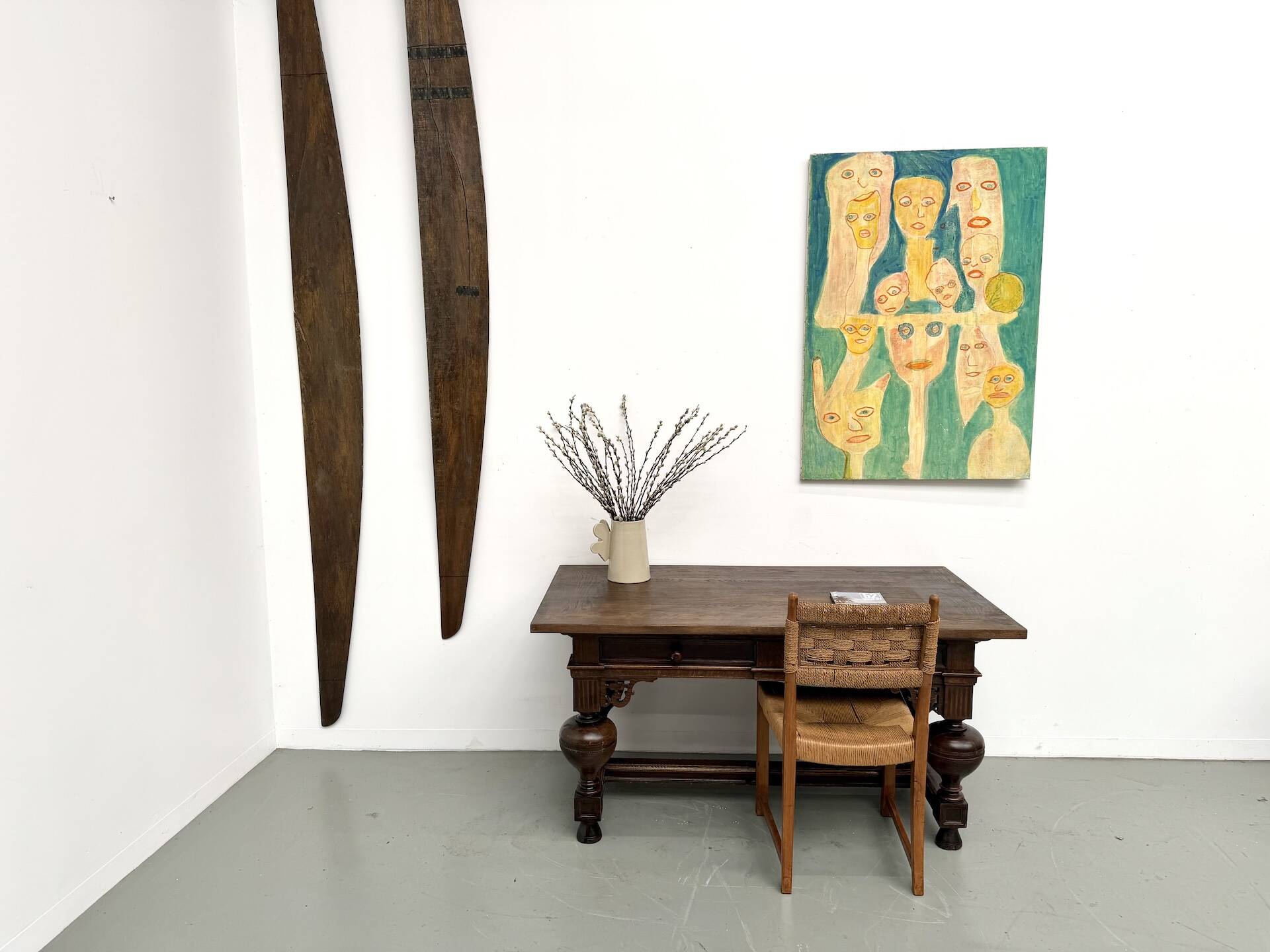 Neo-Renaissance desk in solid oak, circa 1900