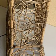 Lampe de sol/table en osier vintage
