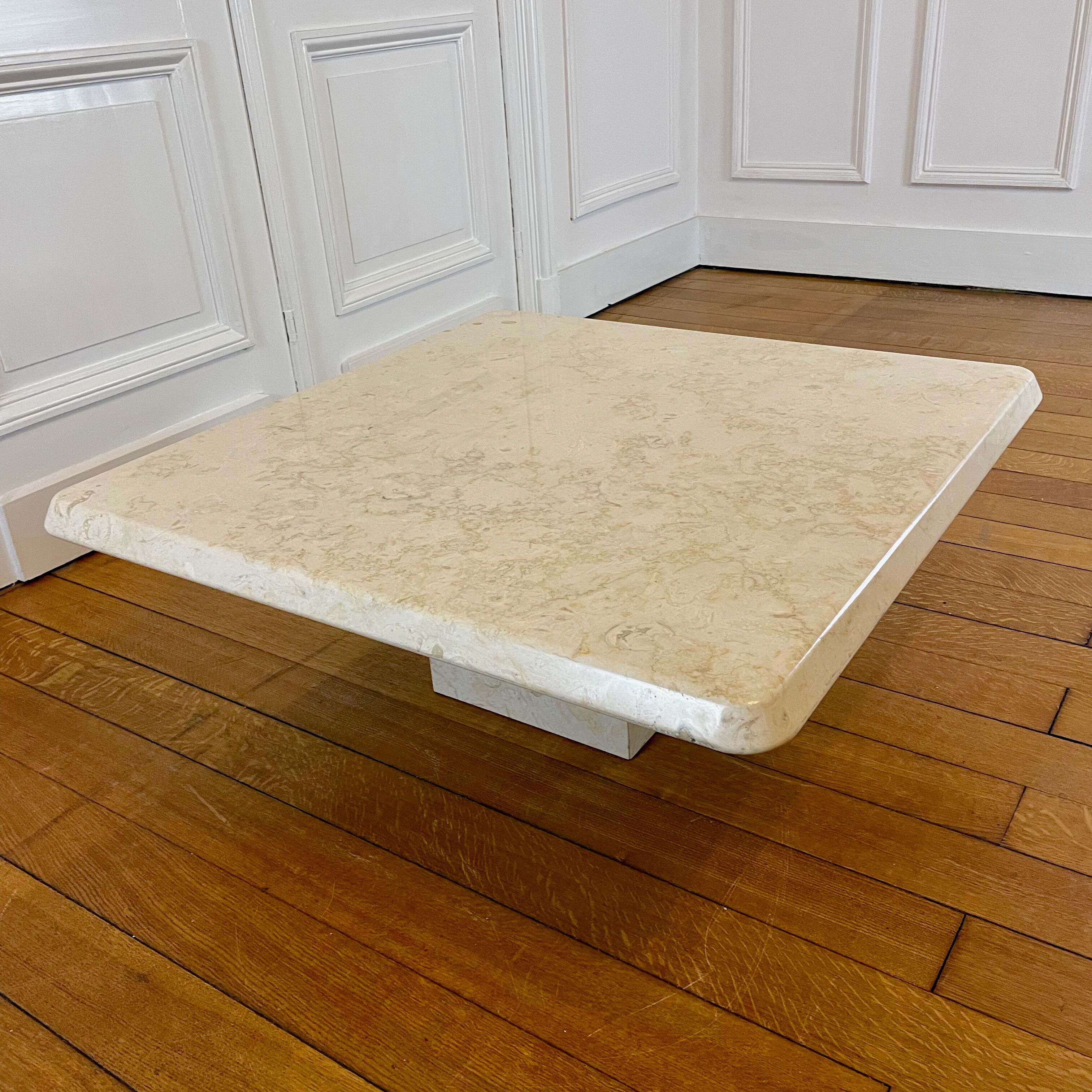 Minimalist marble coffee table