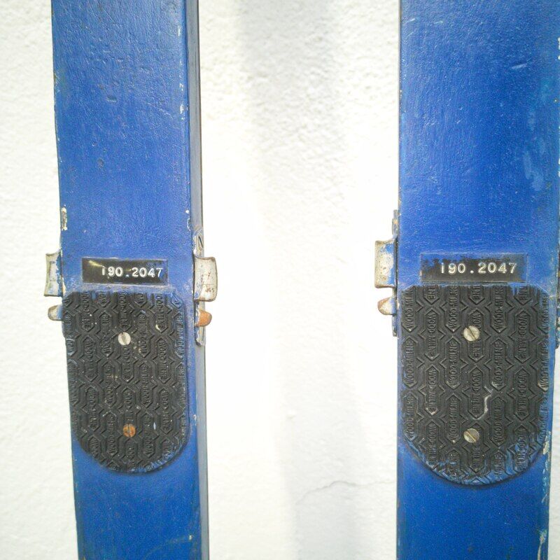 Pair of old wooden skis