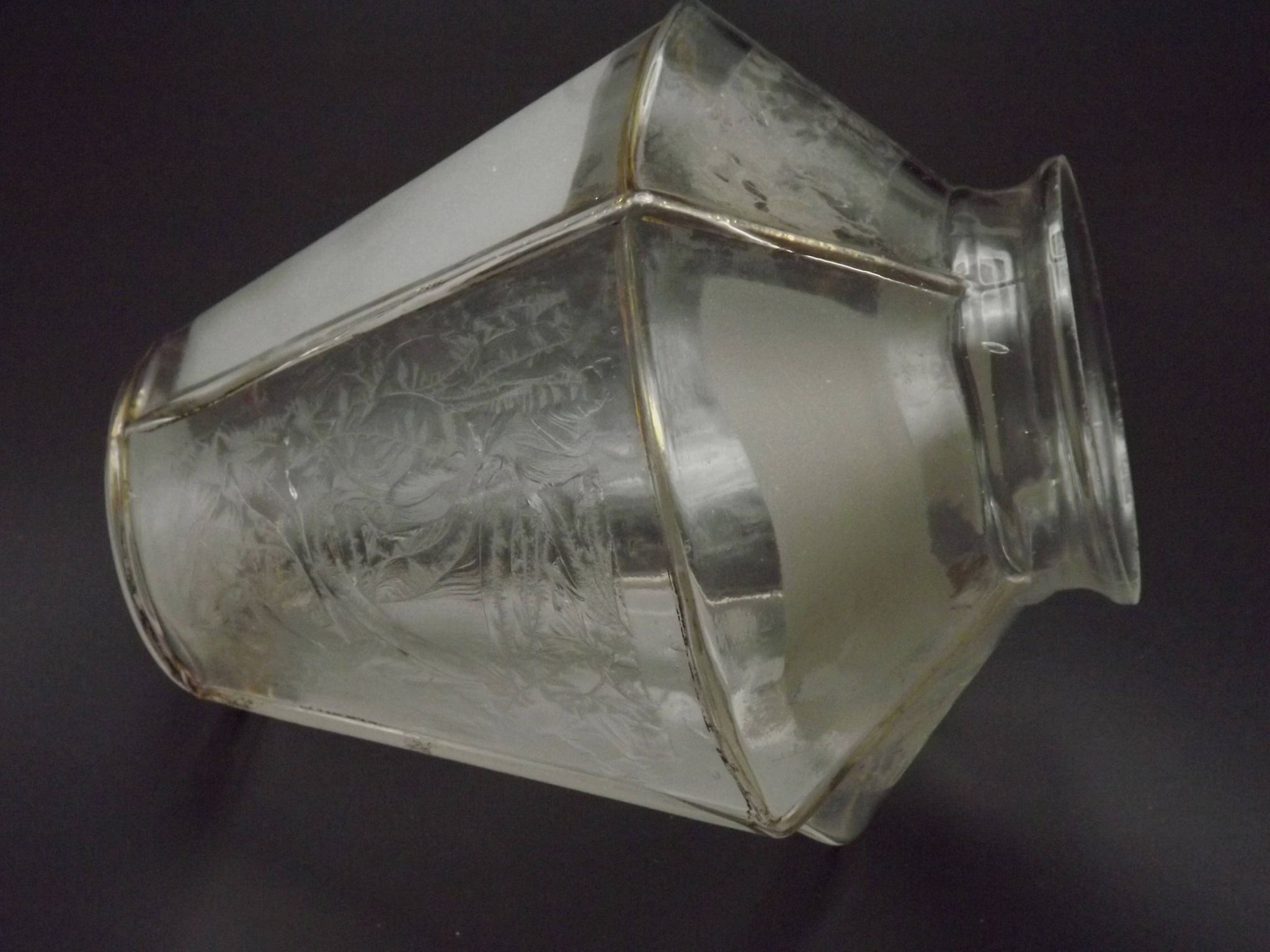 French Art Deco lampshade with floral decoration