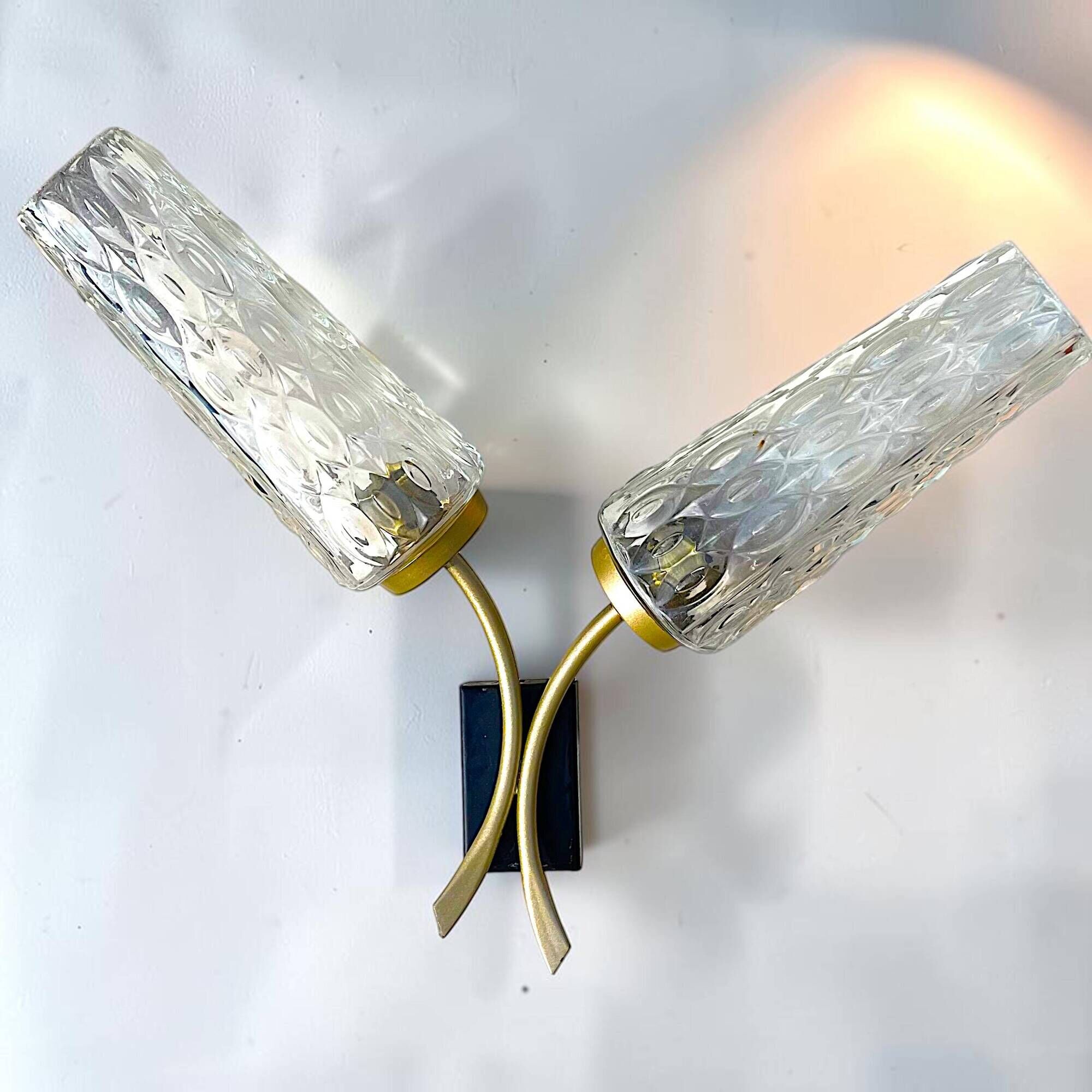 Mid Century Modern 1950s double wall sconce lamp
