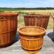 Lot de 4 cache pots en rotin vintage 