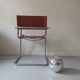 pair of tibular chairs design metal and leather, 1970