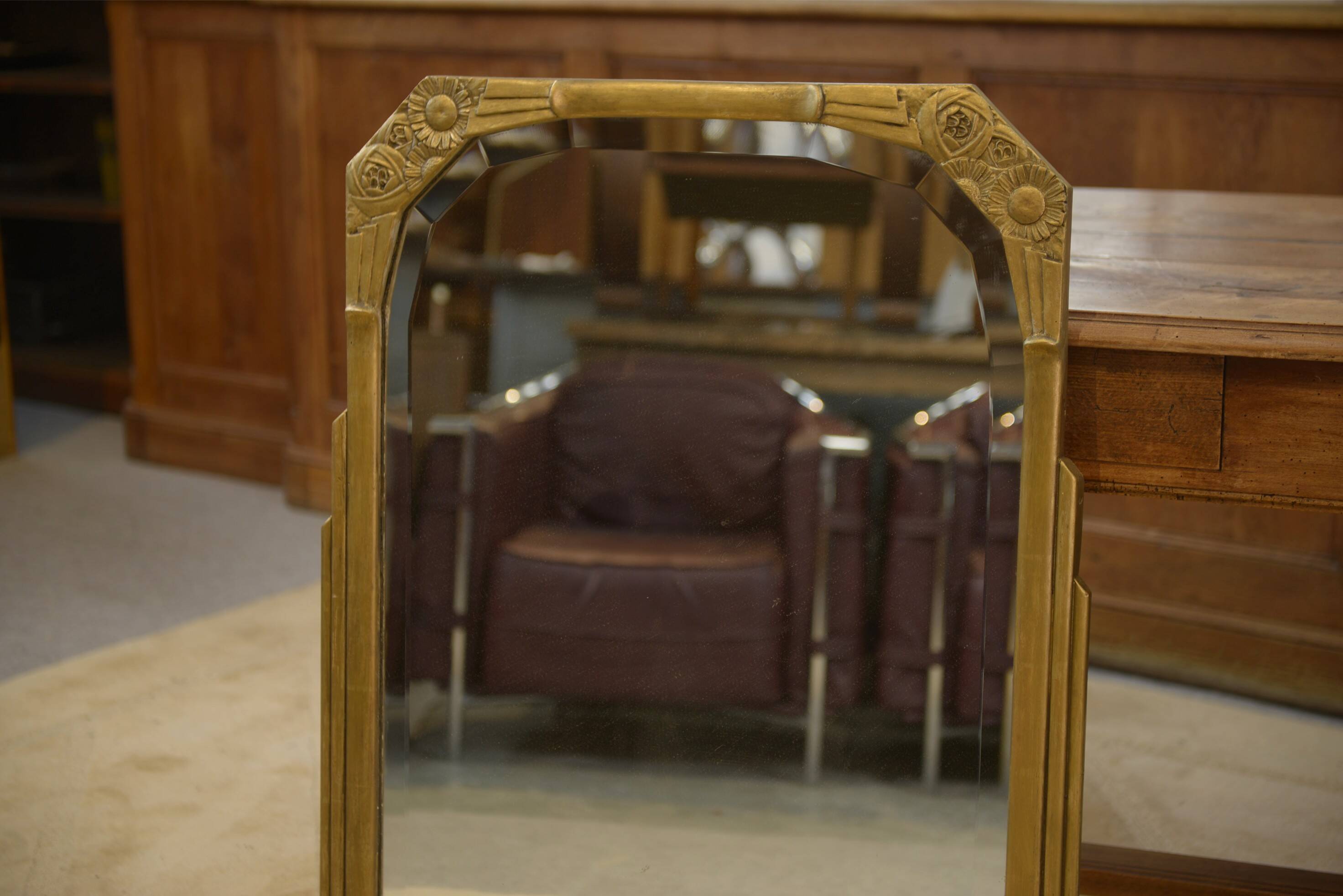 Miroir art déco verre biseauté 1930’s