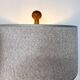 Pair of Modern Conical Wooden Table Lamps, Bouclé Lampshade,Italy