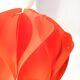 Orange pendant lamp in pleated plastic design 70s