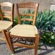 Pair of caned church chairs