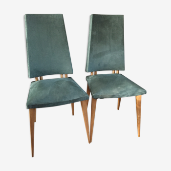 Water green velvet 50s chair