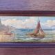 Gouache sur panneau, marine, voilier, S.Leleu