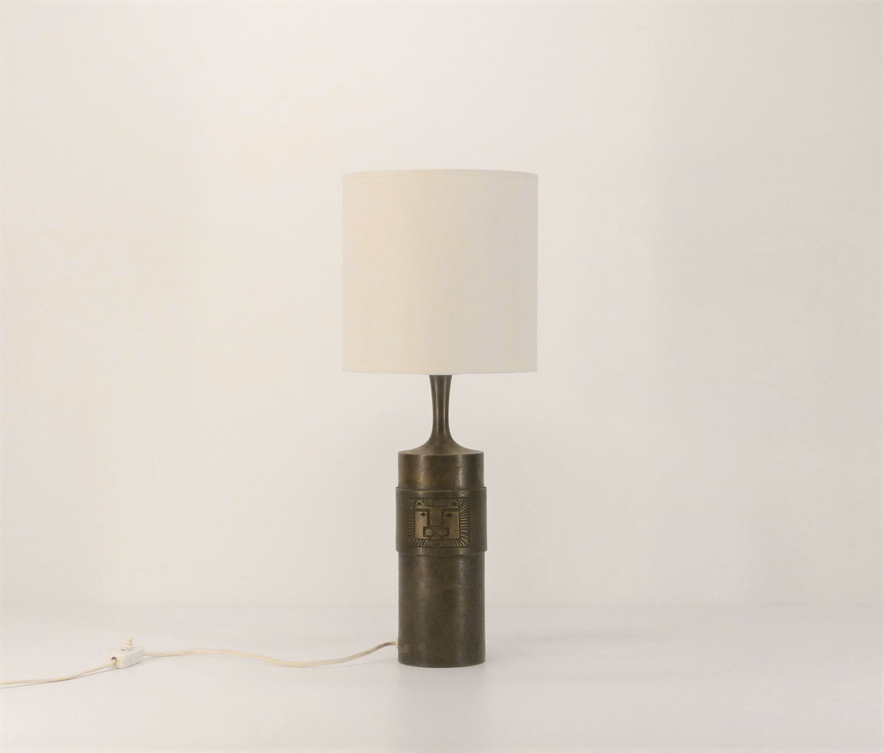 Brutalist bronze lamp Stig Blomberg lion's head 1960