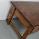 Table basse rustique en châtaignier de ferme espagnole du XVIIIe siècle