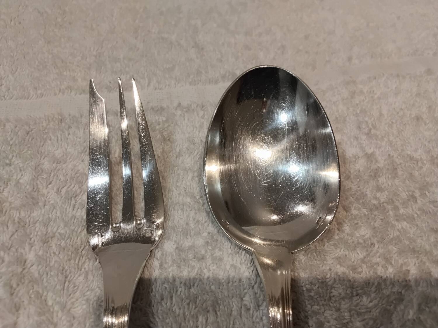 Fourchette cuillere a ragout métal argenté orfèvre Christofle Spatours