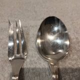 Fourchette cuillere a ragout métal argenté orfèvre Christofle Spatours