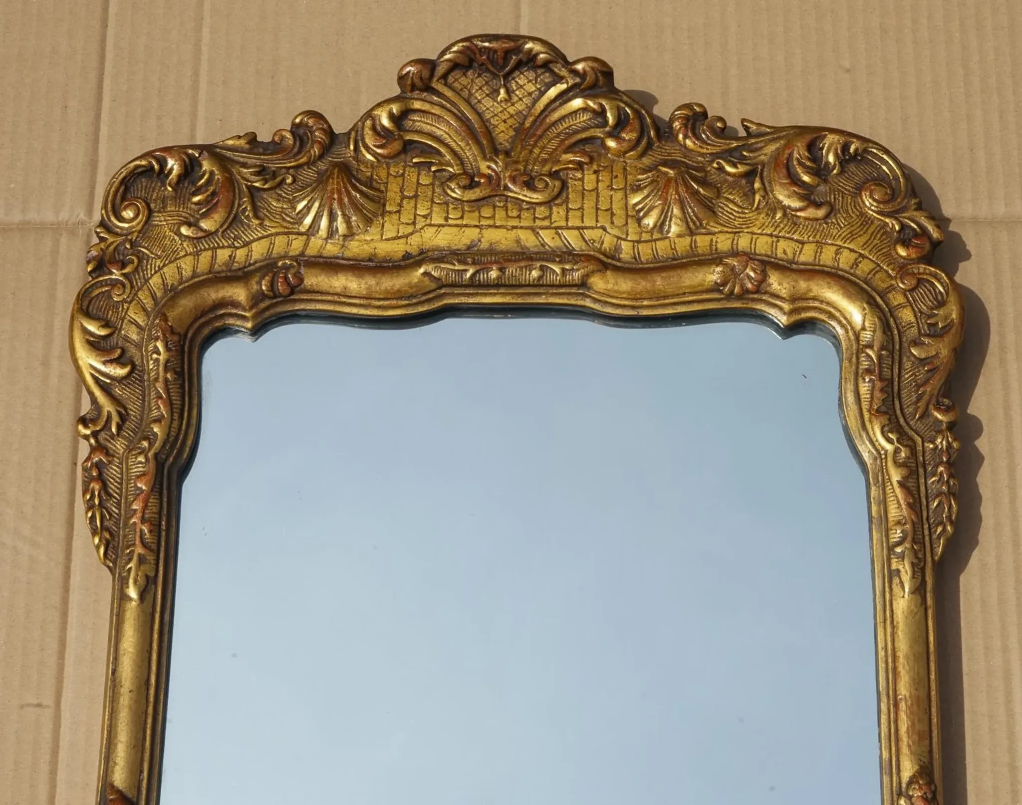 George III Chippendale Style Antique Gilded Wall Mirror