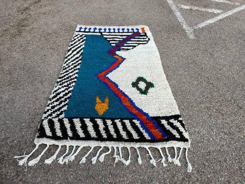 Handmade natural wool rug