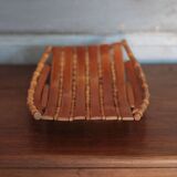 Vintage tray, bamboo, rectangular tray, fruit bowl, basket