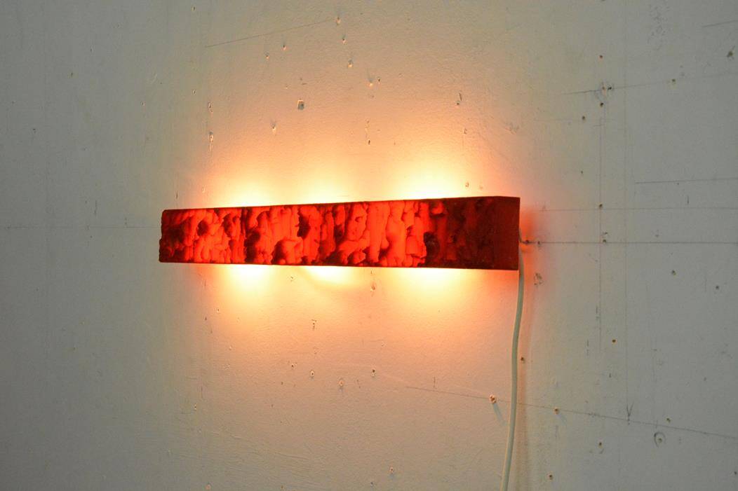 Long vintage red wall light