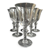 6 Water glasses – Stamped blown crystal