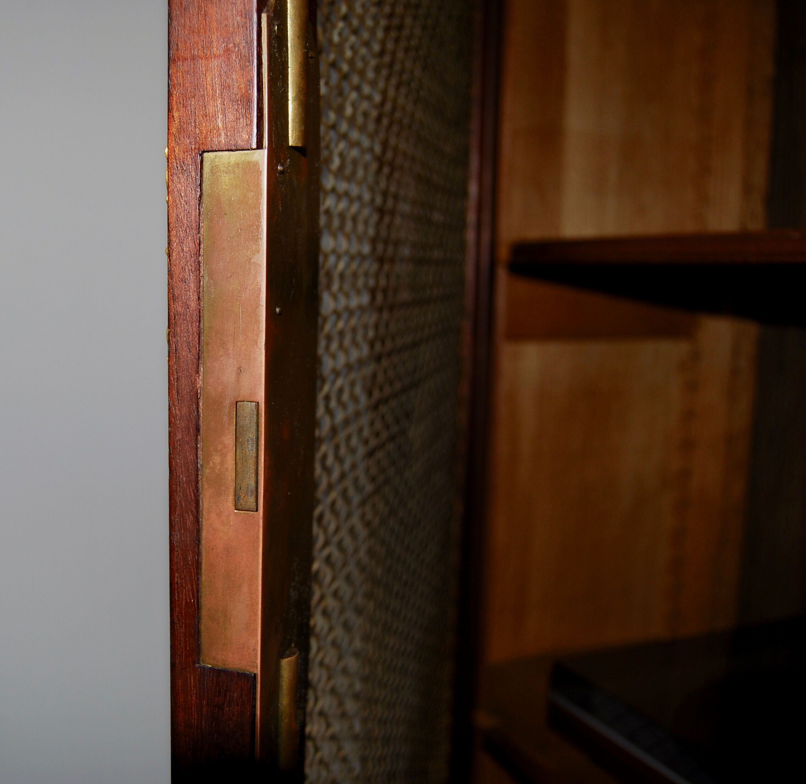 Large Empire library in solid mahogany, late nineteenth century