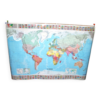 Grande carte du monde - Affiche Planisphère plastifié Michelin n°902 100x140