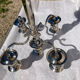 Silver-plated metal chandelier with 5 arms