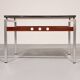 Table basse en ardoise, chrome et bois, 1970 Danemark