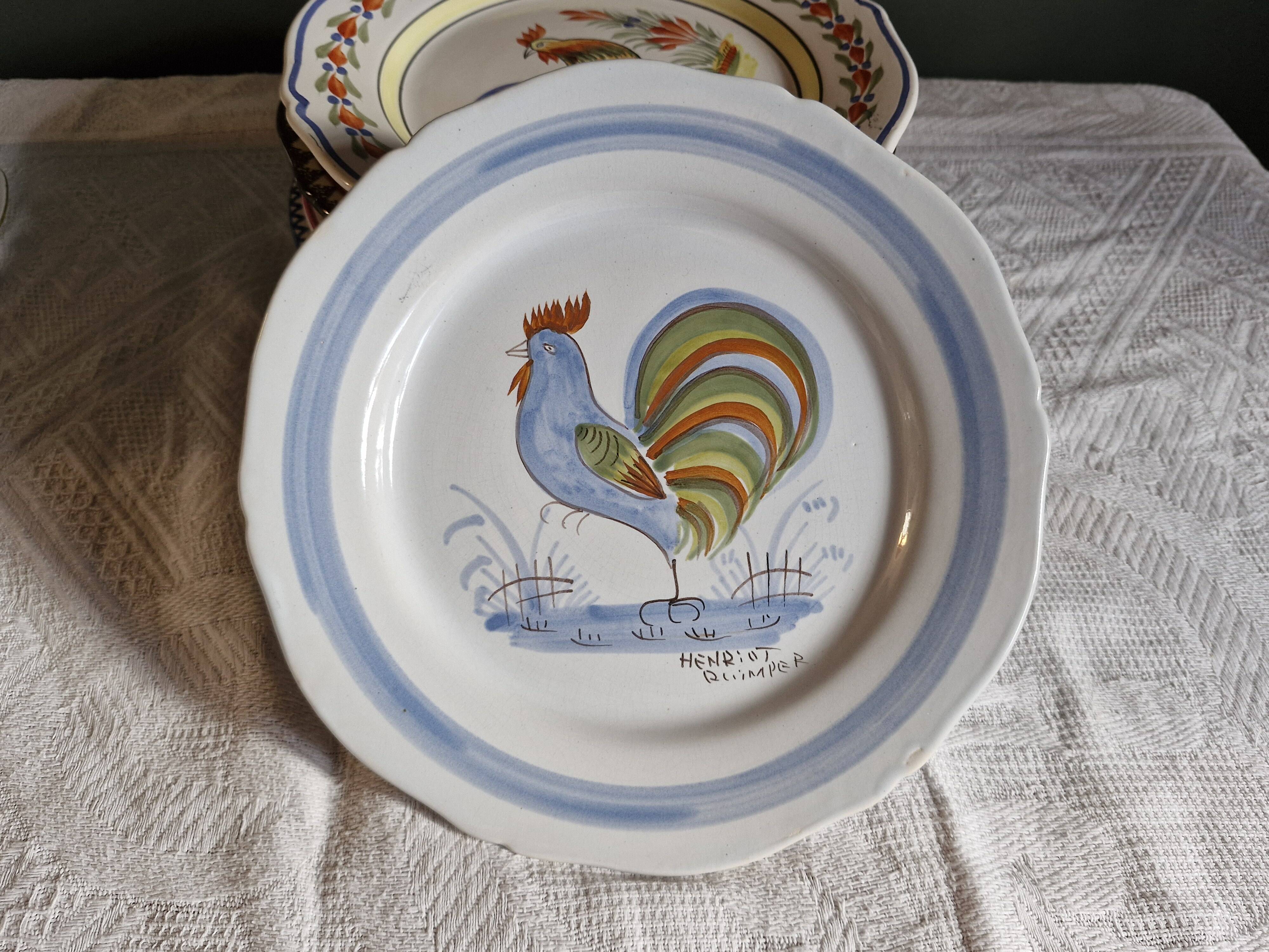 Henriot Quimper Antique Plate Rooster Ø 25 cm
