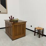 Oak and veneer counter or desk