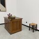 Oak and veneer counter or desk