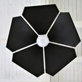 Black flower and gold hanging lamp, 80s