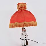 Old art deco ceramic lamp Pierrot 1930/40