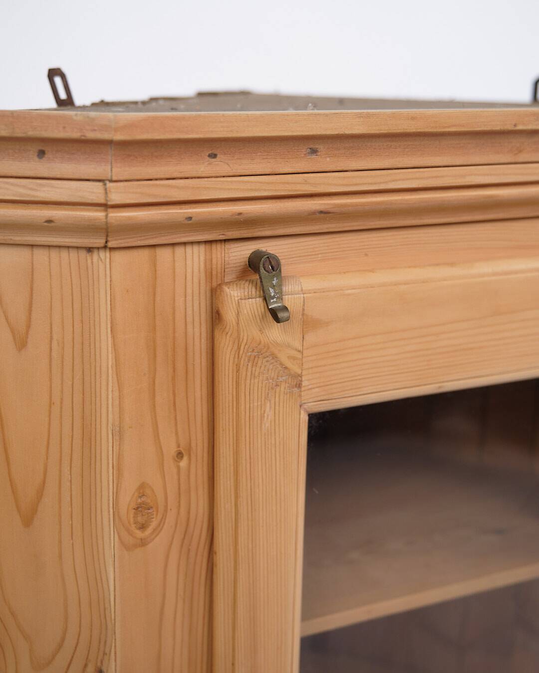 Hanging corner cabinet with glass door - pine - year 1890s