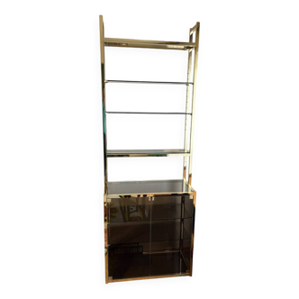 Brass and smoked glass shelf 1970s