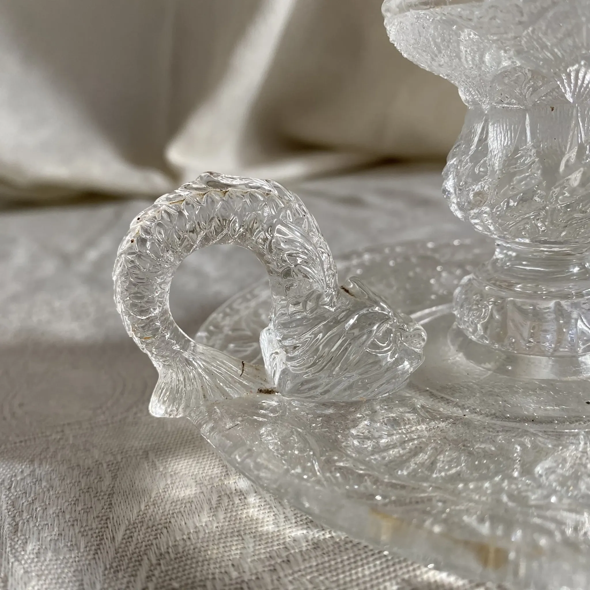 Handheld candlestick with fish handle