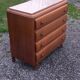 Commode en chêne pieds compas 4 tiroirs, 1950